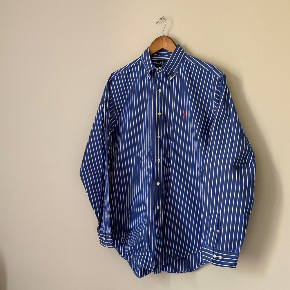 Vintage Ralph Lauren Striped Button Down Shirt Sz 16 L